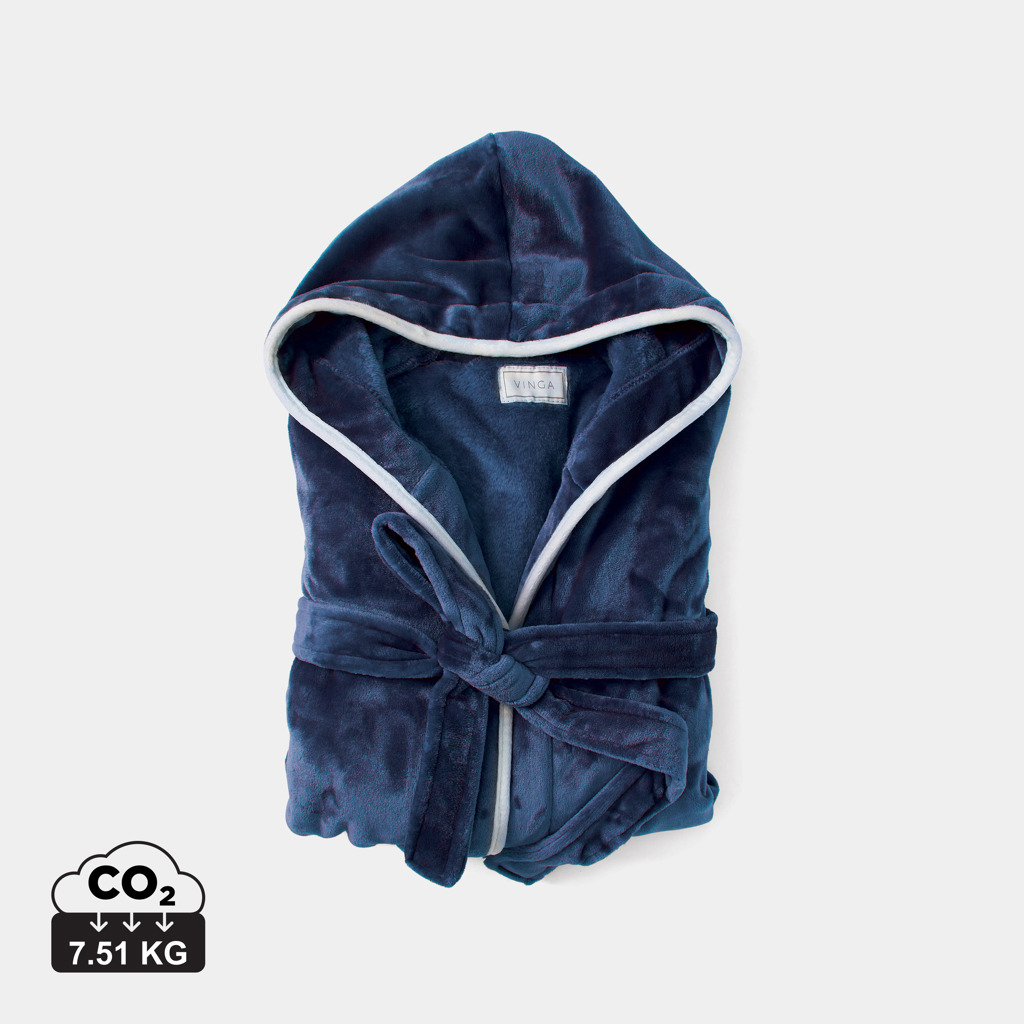 Peignoir en rPET personnalisé Louis S-M VINGA Bleu marine